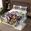 Manfei Horse Race Quilt Bedding Set King,Watercolor Competitive Scene Coverlet Bedspread,Sport Game Boys Men Lightweight Bedding Bed Cover,Western Cowboys Bedspread Set (1 Quilt+ 2 Shams) view 2