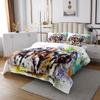Manfei Horse Race Quilt Bedding Set King,Watercolor Competitive Scene Coverlet Bedspread,Sport Game Boys Men Lightweight Bedding Bed Cover,Western Cowboys Bedspread Set (1 Quilt+ 2 Shams) view 3