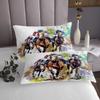 Manfei Horse Race Quilt Bedding Set King,Watercolor Competitive Scene Coverlet Bedspread,Sport Game Boys Men Lightweight Bedding Bed Cover,Western Cowboys Bedspread Set (1 Quilt+ 2 Shams) view 4