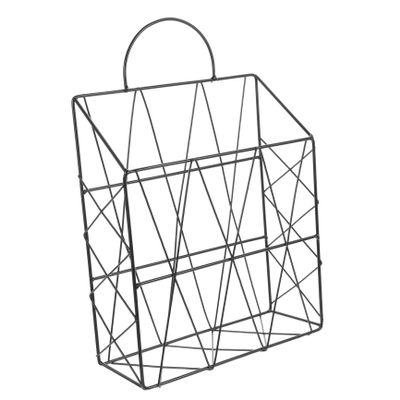 FUNOMOCYA Hanging Wall Files Magazine Holder Decorative Wire Mounted Storage Baskets for Organizing Magazines Books Newspapers Office Home Bedroom Living Room