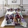 Manfei Horse Race Boys Men Bedspread Twin Size,Western Cowboy Bedding Bed Cover,Rustic Farmhouse 2 Pieces Coverlet Set with 1 Pillowcase,Horse Riders Tie Dye Bed Cover Sets for All Season view 1