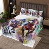 Manfei Horse Race Boys Men Bedspread Twin Size,Western Cowboy Bedding Bed Cover,Rustic Farmhouse 2 Pieces Coverlet Set with 1 Pillowcase,Horse Riders Tie Dye Bed Cover Sets for All Season view 2