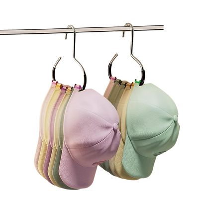 8 Pack Hat Organizer for Baseball Caps, Black Baseball Hanger Holder for Closet, Metal Ball Cap Hat Racks Storage Organizer for Caps Head Scarf Belt Tie (8 Black)