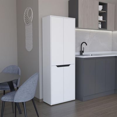 agnixnaf Modern Kitchen Pantry, Storage Cabinet with 4 Doors and 5 Interior Shelves, Easy to Maintain, for Dining Room