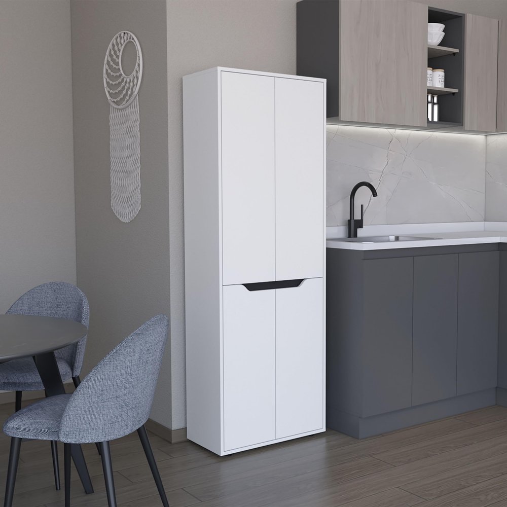 agnixnaf Modern Kitchen Pantry, Storage Cabinet with 4 Doors and 5 Interior Shelves, Easy to Maintain, for Dining Room