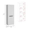 agnixnaf Modern Kitchen Pantry, Storage Cabinet with 4 Doors and 5 Interior Shelves, Easy to Maintain, for Dining Room view 2