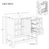 Merax 36" Bathroom Vanity with Ceramic Sink Top Set, Multi-Functional Storage Cabinet with Adjustable Shelf and Open Space, Soft-Closing Door, Solid Wood Frame, Green view 2