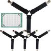 Qgond 4PCS Bed Sheet Holder Straps Triangle Adjustable Elastic Fasteners with Metal Clips, Heavy Duty Sheet Suspenders for Fitted & Flat Sheets, Mattress Covers, Sofa Cushions view 1