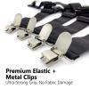 Qgond 4PCS Bed Sheet Holder Straps Triangle Adjustable Elastic Fasteners with Metal Clips, Heavy Duty Sheet Suspenders for Fitted & Flat Sheets, Mattress Covers, Sofa Cushions view 4