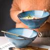 NEKCOCO Ceramic Soup Bowls Creative Ramen Bowl Household Ceramic Soup Bowl Retro Large Noodle Bowl Bowls for Kitchen view 3