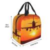 NBCCDVSH Insulated Lunch Bag Airplane sunset Lunch Box for Women Men Reusable Leakproof Lunch Cooler Tote Bag for Picnic Work view 2