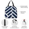 NBCCDVSH Insulated Lunch Bag Blue and white line Lunch Box for Women Men Reusable Leakproof Lunch Cooler Tote Bag for Picnic Work view 3