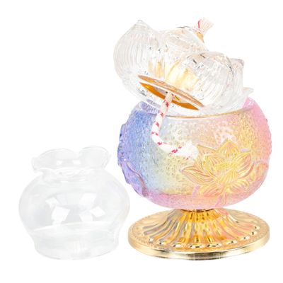 Tabletop Glass Oil Lamp Adjustable Vintage Style for Home Decor