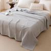100% Cotton Waffle Blanket 600x78 inch,Soft Lightweight Breathable Cozy Summer Blankets,Aesthetics Home Decor for Couch Sofa Bedding.Gray. view 3