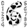40 Inch Cow Print Number 6 Balloon, Large Black & White Decor for 6th Birthday Party & Baby Shower, Reusable Cow Foil Mylar Balloon for Western Cowboy, Farm Animal Party Supplies view 1