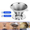 WQRETFYP Pour Over Coffee Dripper, Paperless Reusable Stainless Steel Coffee Filter, Pour Over Coffee Maker for Single Cup Brew(Silver) view 3