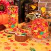 ZHWKMYP 120Pcs Thanksgiving Vases Filler, Red and Orange Beads Floating Vase Fillers for Fall Table Centerpieces Decorations view 2