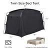 Indoor Sleep Twin Size Bed Tent for Adults Kids, Blackout 90% Privacy Canopy Tents with Breathable 100% Mesh Windows, Light Blocking 3 Door Bed Canopy Tent, Black view 2