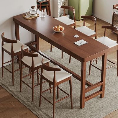 41.3in Tall Solid Wood Bar Height Table,Solid Wood Bar Height Table Creative Live Edge Dining Table,Rectangle Live Edge Kitchen Table,Industrial Bar Table(A,200 * 40 * 105cm/78.7 * 15.7 * 41.3in)