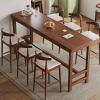 41.3in Tall Solid Wood Bar Height Table,Solid Wood Bar Height Table Creative Live Edge Dining Table,Rectangle Live Edge Kitchen Table,Industrial Bar Table(A,200 * 40 * 105cm/78.7 * 15.7 * 41.3in) view 1