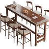 41.3in Tall Solid Wood Bar Height Table,Solid Wood Bar Height Table Creative Live Edge Dining Table,Rectangle Live Edge Kitchen Table,Industrial Bar Table(A,200 * 40 * 105cm/78.7 * 15.7 * 41.3in) view 2