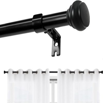1" Diameter Adjustable Decorative Window Curtain Rod,Curtain Rods For Windows 32 To 88 Inches, With Aluminium Finials For Kitchen Living Room Bedroom Farmhouse(Size:32"-88")