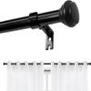 1" Diameter Adjustable Decorative Window Curtain Rod,Curtain Rods For Windows 32 To 88 Inches, With Aluminium Finials For Kitchen Living Room Bedroom Farmhouse(Size:32"-88") view 1