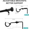 1" Diameter Adjustable Decorative Window Curtain Rod,Curtain Rods For Windows 32 To 88 Inches, With Aluminium Finials For Kitchen Living Room Bedroom Farmhouse(Size:32"-88") view 4