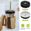 24 Pcs Black Regular Mouth Mason Jar Straw Lids 2.7 Inch Metal Stainless Steel Mason Jar Drinking Lids with Straw Hole Leak Proof Dishwasher Safe (24) view 3