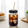 24 Pcs Black Regular Mouth Mason Jar Straw Lids 2.7 Inch Metal Stainless Steel Mason Jar Drinking Lids with Straw Hole Leak Proof Dishwasher Safe (24) view 4