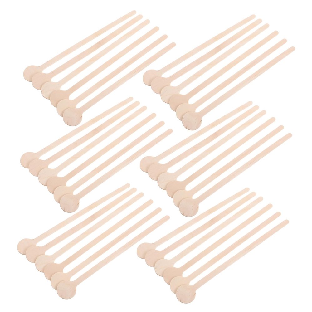 Unomor 100pcs Natural Wooden Stir Sticks Round End Stirrers for Tea Milk Cocktails Cafe