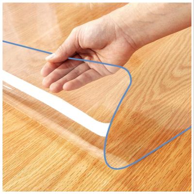 1.5mm Thick PVC Clear Table Cover Protector Waterproof Desk Pad Heat Resistant Dustproof Desk Mat 39.4x61Inch for Kitchen Dining Room Tablecloth Crystal Soft Plastic Glass Protective Mat
