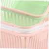 BESTYASH 3Pcs Handheld Pastel Plastic Storage Baskets Sundries Organizer with Open Design for Fruits Vegetables Convenient Home Storage view 3
