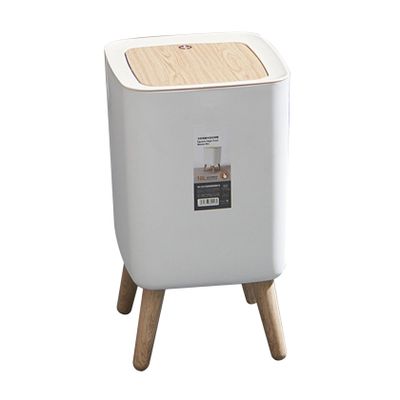 ABOOFAN Large Capacity Press Type Trash Can Simple Household Garbage Bin with Lid for Living Room Kitchen and Bathroom Plastic Waste Container