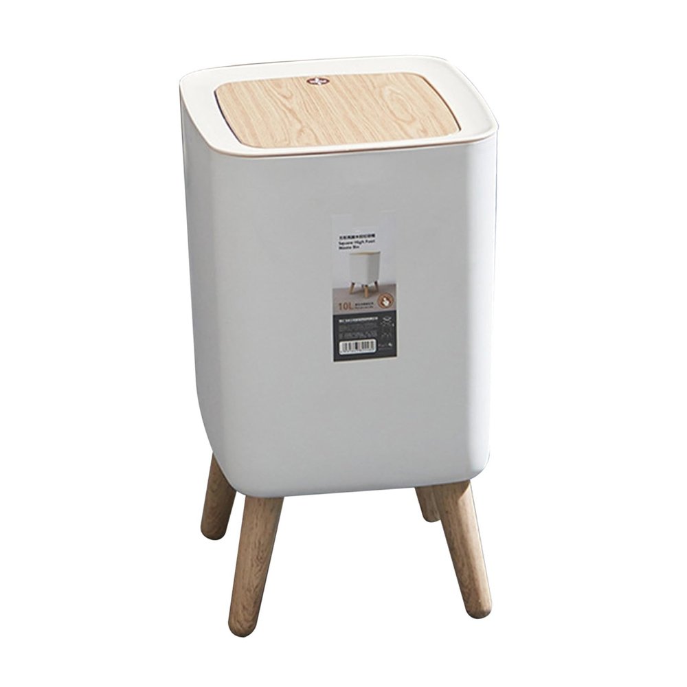 ABOOFAN Large Capacity Press Type Trash Can Simple Household Garbage Bin with Lid for Living Room Kitchen and Bathroom Plastic Waste Container