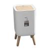 ABOOFAN Large Capacity Press Type Trash Can Simple Household Garbage Bin with Lid for Living Room Kitchen and Bathroom Plastic Waste Container view 1
