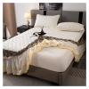 1pc Lace Bed Skirt Solid Color Mattress Cover Quilted Bedspread Ruffles Bed Covers with Elastic Band (No Pillowcase)(Color 4,180x200x45cm 1pc) view 3