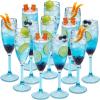 24 Pcs Champagne Flutes 5.4OZ Plastic Champagne Glasses Wine Glasses Plastic Goblets for Parties Mimosa Bar Glasses Stemmed Drinking Cups for Wedding Celebration Christmas Birthday Bride (Clear Blue) view 1