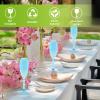 24 Pcs Champagne Flutes 5.4OZ Plastic Champagne Glasses Wine Glasses Plastic Goblets for Parties Mimosa Bar Glasses Stemmed Drinking Cups for Wedding Celebration Christmas Birthday Bride (Clear Blue) view 3