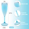 24 Pcs Champagne Flutes 5.4OZ Plastic Champagne Glasses Wine Glasses Plastic Goblets for Parties Mimosa Bar Glasses Stemmed Drinking Cups for Wedding Celebration Christmas Birthday Bride (Clear Blue) view 4