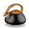 3L Stainless Steel Whistling Kettle With Non-Heating Wood-Style Handle For Stove Top Induction, Gas & Electric view 1