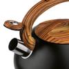 3L Stainless Steel Whistling Kettle With Non-Heating Wood-Style Handle For Stove Top Induction, Gas & Electric view 4