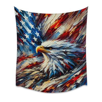 Abstract Bald Eagle Aesthetic Tapestry Trendy Colorful American Patriotic Artwork Tapestries American Independence Wall Hanging for Bedroom Living Room Dorm Home Wall Decorwhite50x60inch