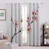 RAQOWIG Pink Flower Plant Blackout Curtains 39" L x 27" W 2 Panels Set Cherry Blossom Branch Buds 3D Darkening Printed Curtain for Nursery Bedroom Living Room Grommet Thermal Insulated Drapes view 1
