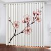 RAQOWIG Pink Flower Plant Blackout Curtains 39" L x 27" W 2 Panels Set Cherry Blossom Branch Buds 3D Darkening Printed Curtain for Nursery Bedroom Living Room Grommet Thermal Insulated Drapes view 2