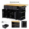 BEDGJH 53inch Kitchen Island Cart with Drop Leaf, Power Outlet & Door Storage, 5-Wheel Rolling Kitchen Cart with 5 Open Racks for Dining Room (Black) view 2