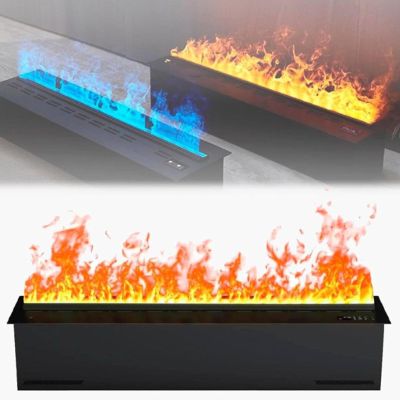 Atomized Fireplace, 3D Water Vapor Electric Fireplace with Adjustable Multicolor Flame Colors, Automatic Water Filling, App, Remote, Touch Control, 3mm Ultra-thin Panel,1200mm