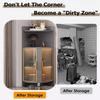 Corner Curio Cabinet White Grey Corner Display Cabinets with Glass Doors for Living Room, 200cm Tall Curio Business Figures Storage Case w/ LED Light, Assemble Required(Grey+black,40cm/16in width) view 2