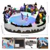 ABLINGAMSUIT Christmas Village House Collectible Building Christmas Decor Estatua de la cabaa del Pueblo navideo Home Decoration Snow Globe Display Skating Pond Animated Theme Park with 8 Music (L) view 2