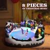 ABLINGAMSUIT Christmas Village House Collectible Building Christmas Decor Estatua de la cabaa del Pueblo navideo Home Decoration Snow Globe Display Skating Pond Animated Theme Park with 8 Music (L) view 4